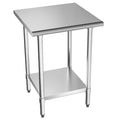 KLEENSTEEL Stainless Steel Work Table with Adjustable Undershelf, 24" x 24" Tabletop, Heavy Duty Multipurpose Food Prep Workstation for Commercial Kitchen, Restaurant, Home, BBQ, and Garage, Silver