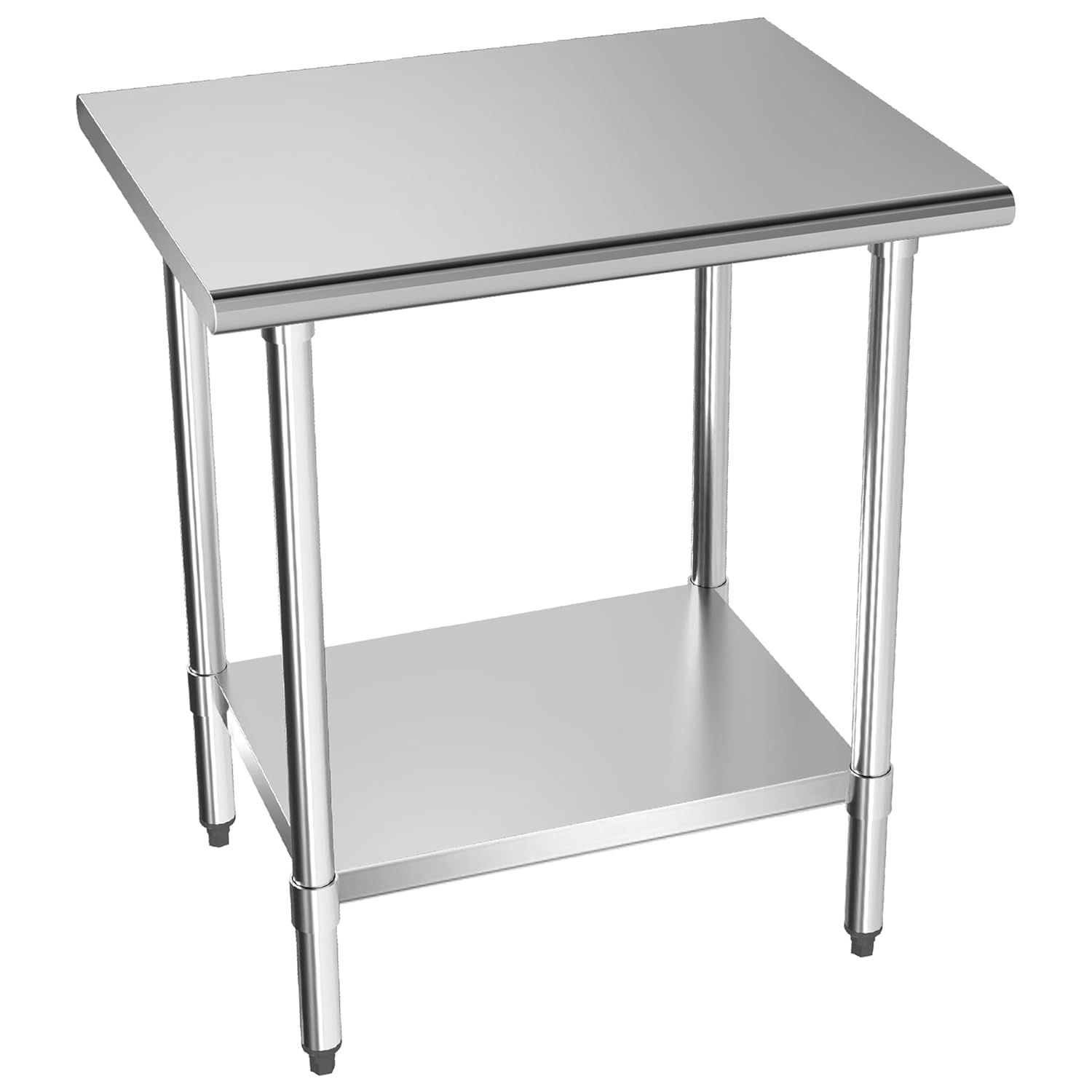 Stainless Steel Work Table with Adjustable Undershelf, 24"L x 30"W Tabletop, Heavy Duty Multipurpose Food Prep Workstation for Commercial Kitchen, Restaurant, Home, BBQ, and Garage, Silver