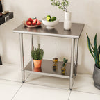 Stainless Steel Work Table with Adjustable Undershelf, 24"L x 36"W Tabletop, Heavy Duty Multipurpose Food Prep Workstation for Commercial Kitchen, Restaurant, Home, BBQ, and Garage, Silver